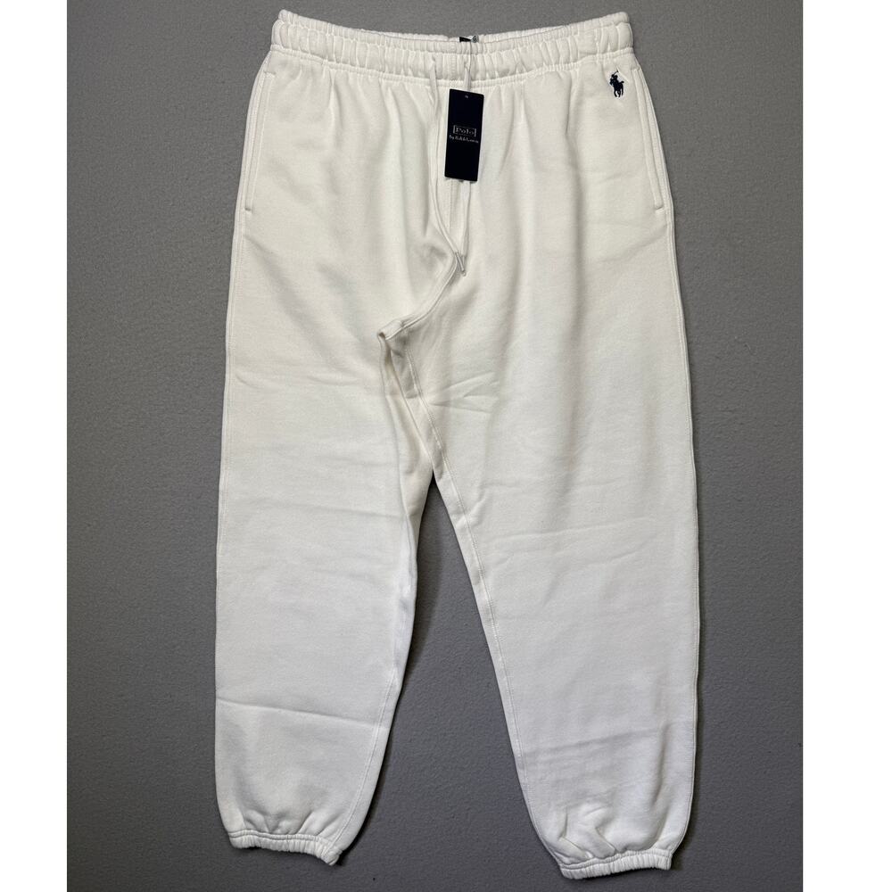 Polo Ralph Lauren Women's Fleece Athletic Sweatpants - White large $145